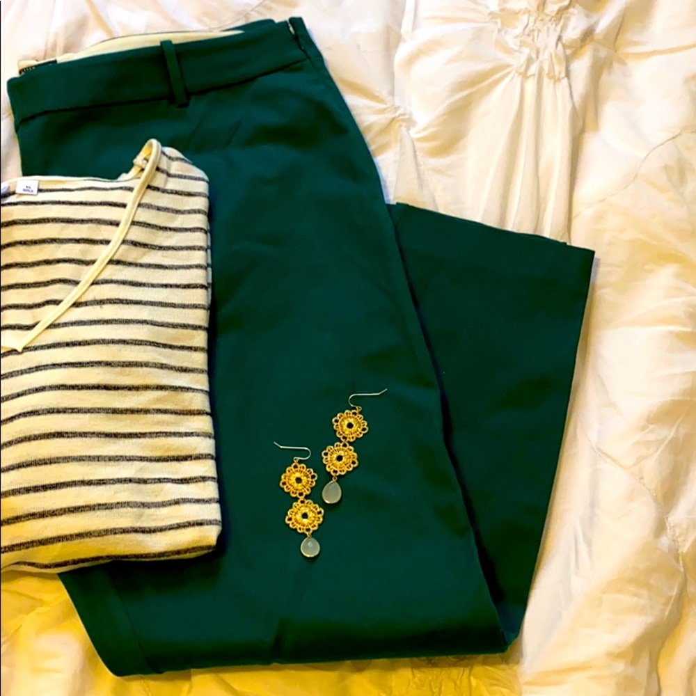 J. Crew green skinny ankle pants